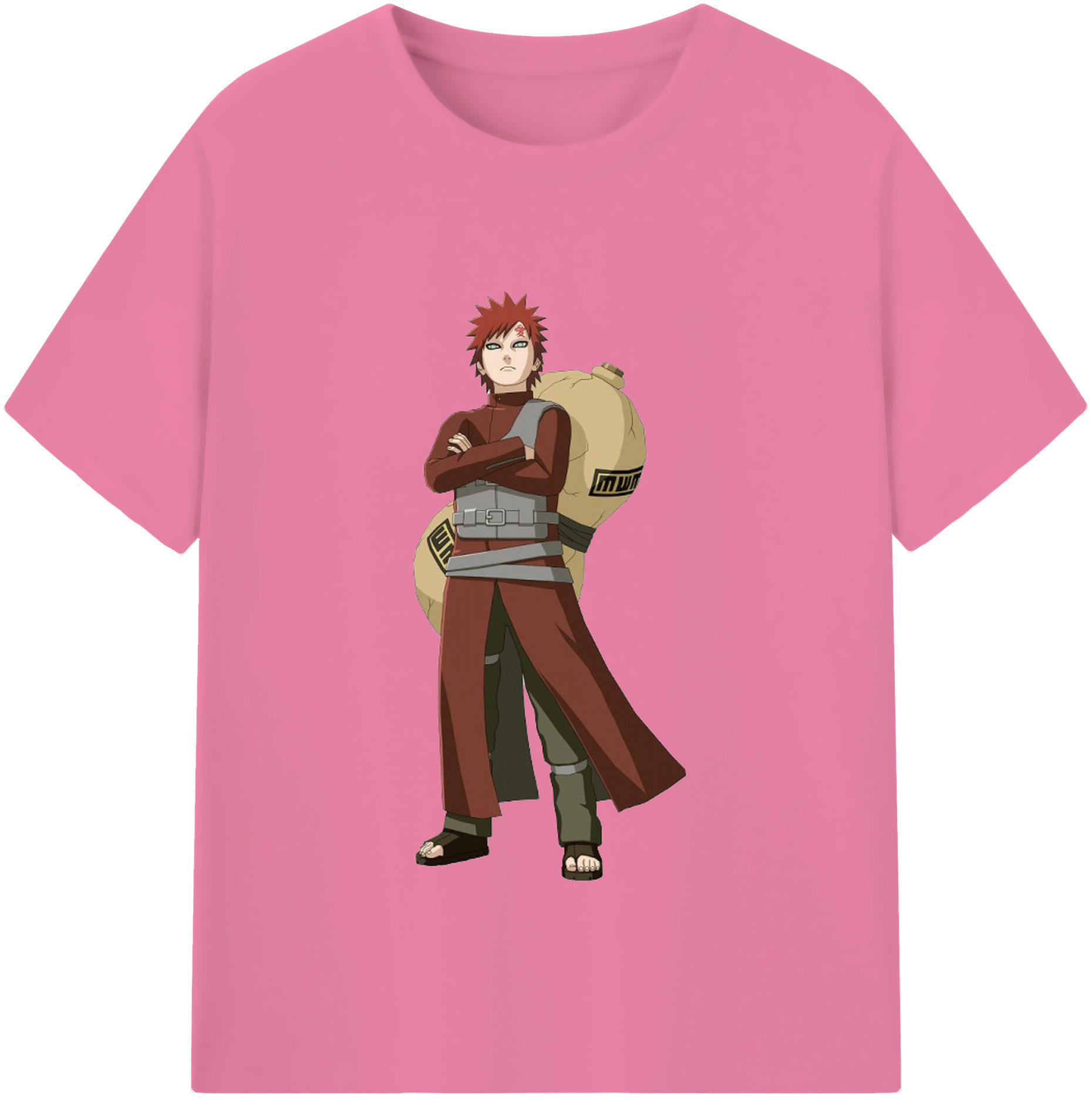 （画像用） NARUTO -ナルト- ガアラ Gaara 綿100％半袖Tシャツ（フロントプリント）